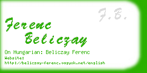 ferenc beliczay business card